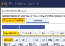 Illustration de l'&eacute;cran du panneau de commande
