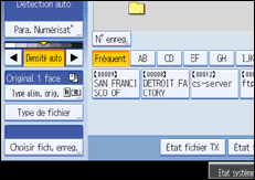 Illustration de l'écran du panneau de commande