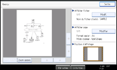 Illustration de l'écran du panneau de commande