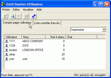 Illustration de l'écran de l'application