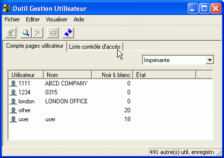 Illustration de l'écran de l'application