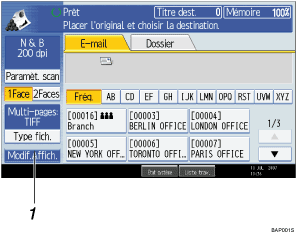 Illustration de la l&eacute;gende num&eacute;rot&eacute;e de l'ilustration du panneau de commande
