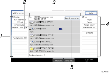Illustration de la l&eacute;gende num&eacute;rot&eacute;e de l'ilustration du panneau de commande