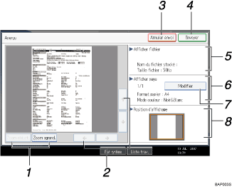 Illustration de la l&eacute;gende num&eacute;rot&eacute;e de l'ilustration du panneau de commande