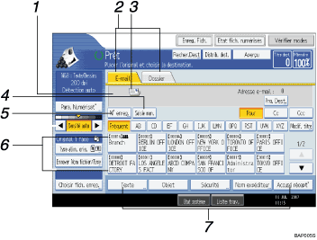 Illustration de la l&eacute;gende num&eacute;rot&eacute;e de l'ilustration du panneau de commande