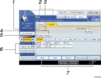 Illustration avec l&eacute;gende num&eacute;rot&eacute;e du panneau de commande