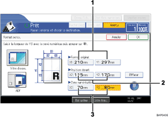 Illustration de la légende numérotée de l'ilustration du panneau de commande