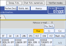 Illustration de l'&eacute;cran du panneau de commande