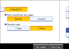 Illustration de l'écran du panneau de commande