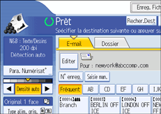 Illustration de l'écran du panneau de commande