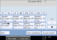 Illustration de l'&eacute;cran du panneau de commande