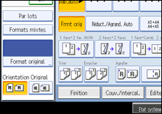 Illustration de l'écran du panneau de commande.