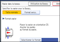 Illustration de l'écran du panneau de commande.