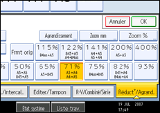Illustration de l'écran du panneau de commande.