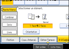 Illustration de l'écran du panneau de commande.