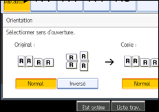 Illustration de l'écran du panneau de commande.
