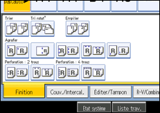 Illustration de l'écran du panneau de commande.