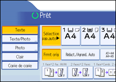 Illustration de l'écran du panneau de commande.