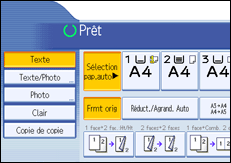 Illustration de l'écran du panneau de commande.