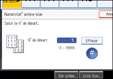 Illustration de l'écran du panneau de commande.