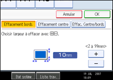 Illustration de l'écran du panneau de commande.