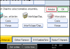 Illustration de l'écran du panneau de commande.