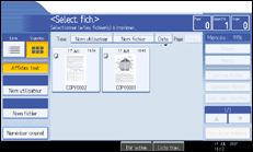 Illustration de l'écran du panneau de commande.