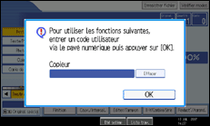 Illustration de l'&eacute;cran du panneau de commande.