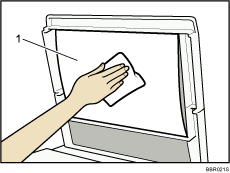 Illustration du cache de la vitre d'exposition num&eacute;rot&eacute;e