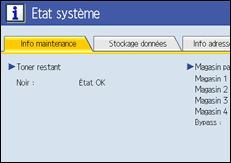 Illustration de l'&eacute;cran du panneau de commande