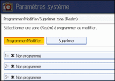 Illustration de l'&eacute;cran du panneau de commande