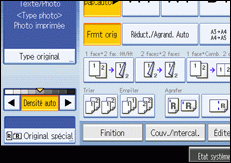 Illustration de l'&eacute;cran du panneau de commande