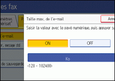 Illustration de l'&eacute;cran du panneau de commande