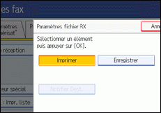Illustration de l'&eacute;cran du panneau de commande
