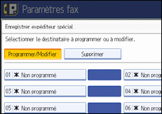 Illustration de l'&eacute;cran du panneau de commande