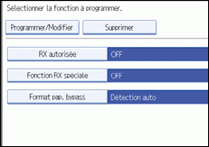 Illustration de l'&eacute;cran du panneau de commande