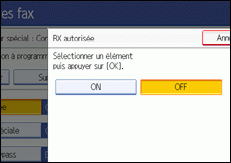 Illustration de l'&eacute;cran du panneau de commande