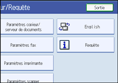 Illustration de l'&eacute;cran du panneau de commande