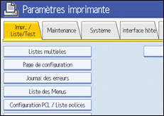 Illustration de l'&eacute;cran du panneau de commande