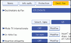 Illustration de l'&eacute;cran du panneau de commande