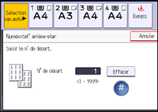 Illustration de l'écran du panneau de commande