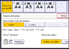 Illustration de l'écran du panneau de commande