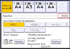 Illustration de l'écran du panneau de commande