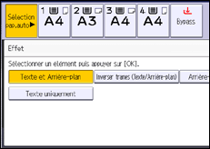 Illustration de l'écran du panneau de commande