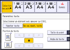 Illustration de l'écran du panneau de commande