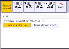 Illustration de l'écran du panneau de commande
