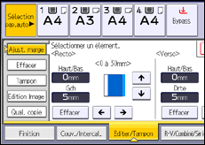 Illustration de l'écran du panneau de commande