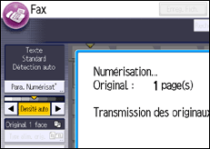 Illustration de l'écran du panneau de commande