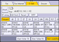 Illustration de l'écran du panneau de commande