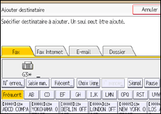 Illustration de l'écran du panneau de commande
